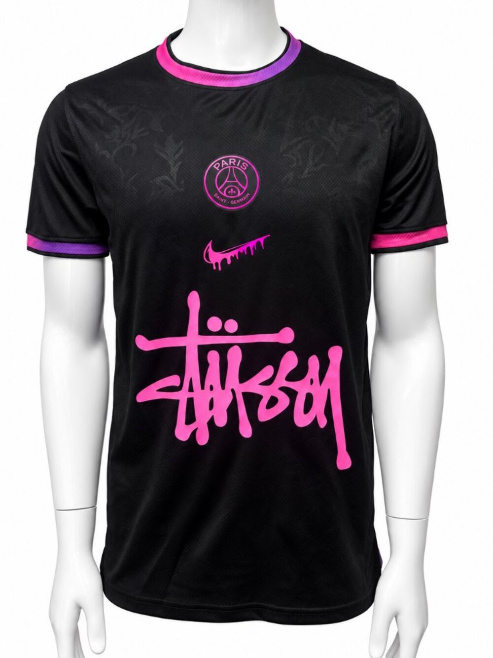 PSG x Stüssy Black Pink Soccer Jersey – Medium NWT